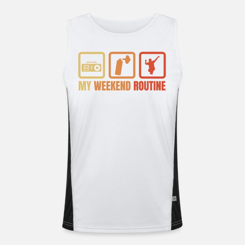 Break Dancer Wochenendroutine Funktionelles Kontrast-Tank Top für Männer 