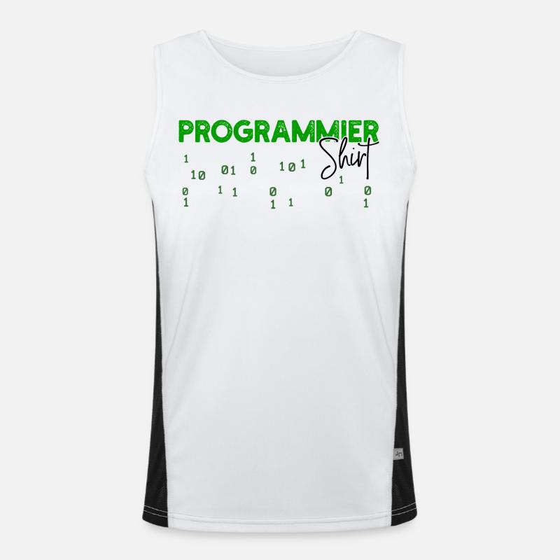 Programmeur Développeur Code Statement Scripting - Débardeur respirant contrasté Homme  - blanc/noir