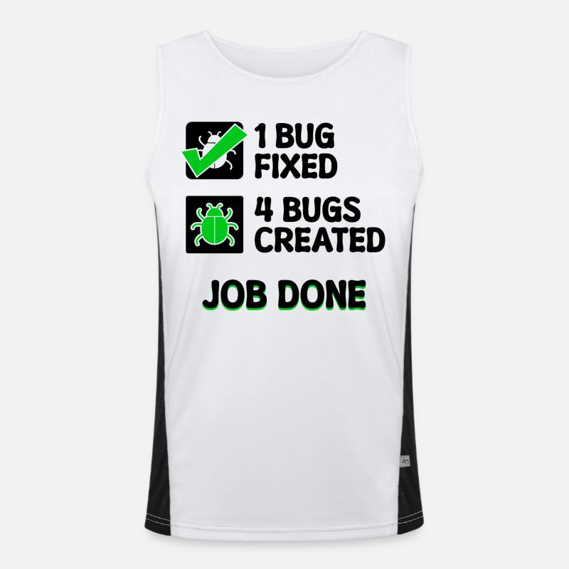 Programmierer Developer Bugfixing Bugs Skripting - Funktionelles Kontrast-Tank Top für Männer  - Weiß/Schwarz