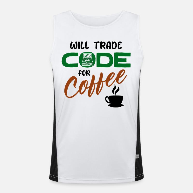 Code Statement Developer Computerfreak Informatik - Men's Functional Contrast Tank Top  - white/black