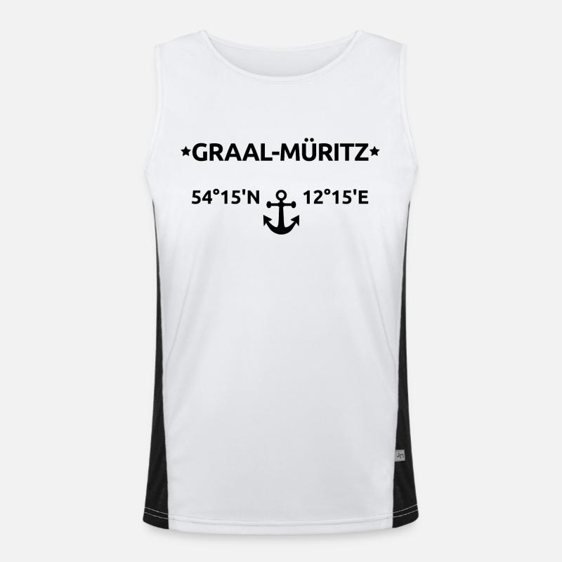 Graal Müritz Coordinates - Men's Functional Contrast Tank Top  - white/black