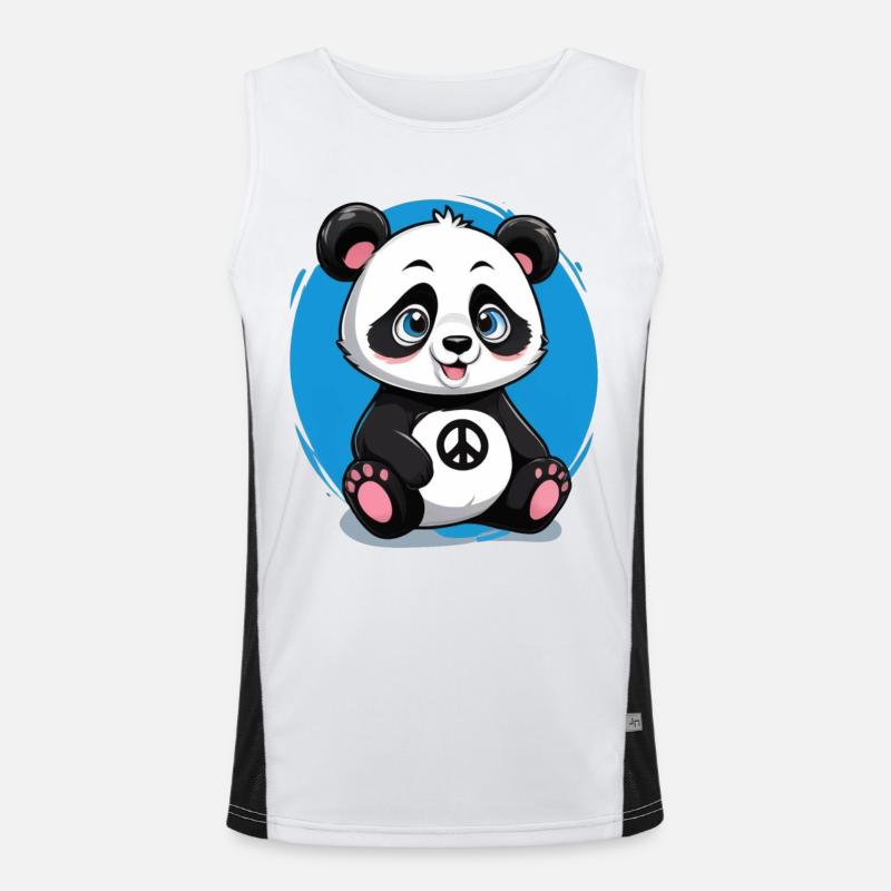 Panda mignon et pacifique Débardeur respirant contrasté Homme 