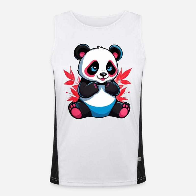 Panda Bär Funktionelles Kontrast-Tank Top für Männer 