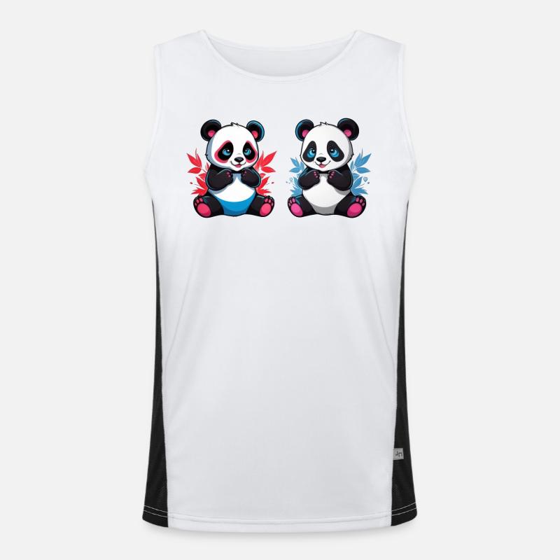 Frère et sœur panda Débardeur respirant contrasté Homme 
