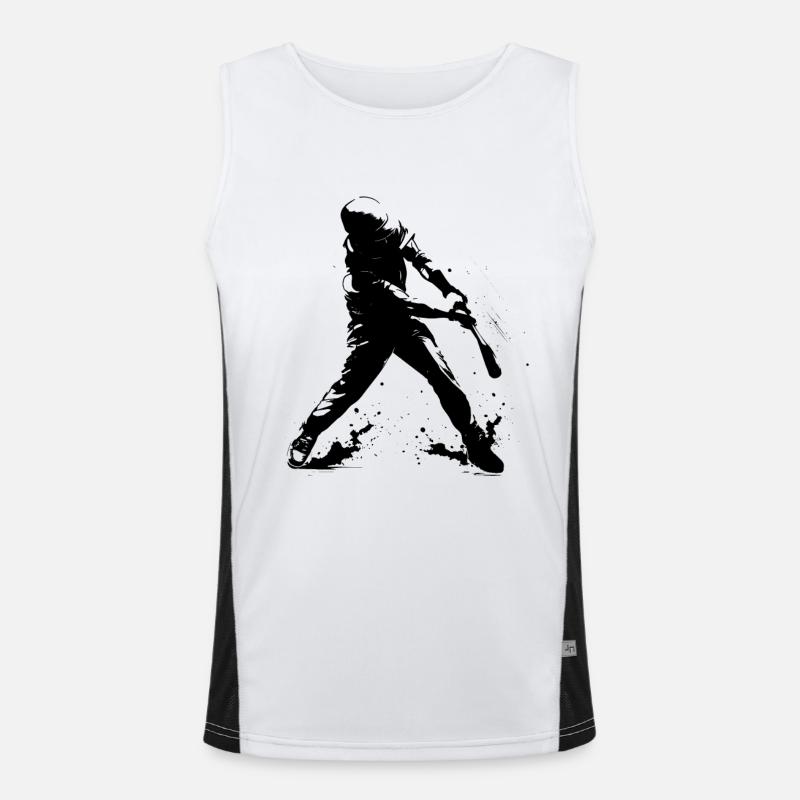 Funny baseball player Men's Functional Contrast Tank Top 