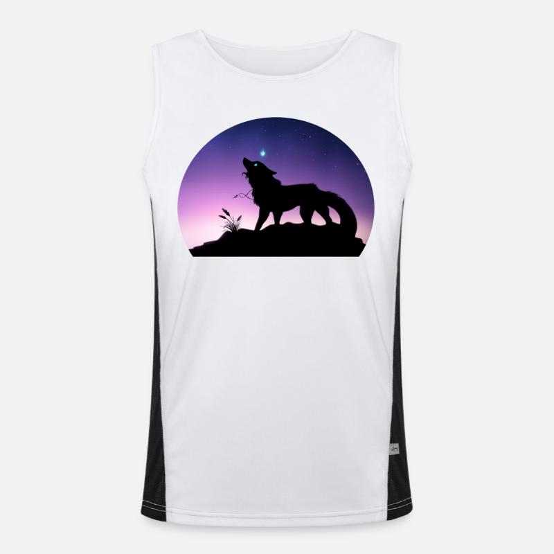 Die Reise eines Sternenwolfs - Silouhette Nocturne Funktionelles Kontrast-Tank Top für Männer 