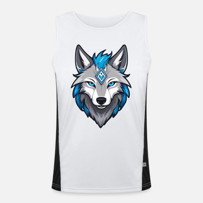 Runic Viking Wolf Funktionelles Kontrast-Tank Top für Männer 
