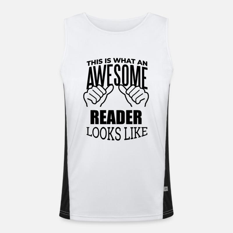 Reader - Men's Functional Contrast Tank Top  - white/black