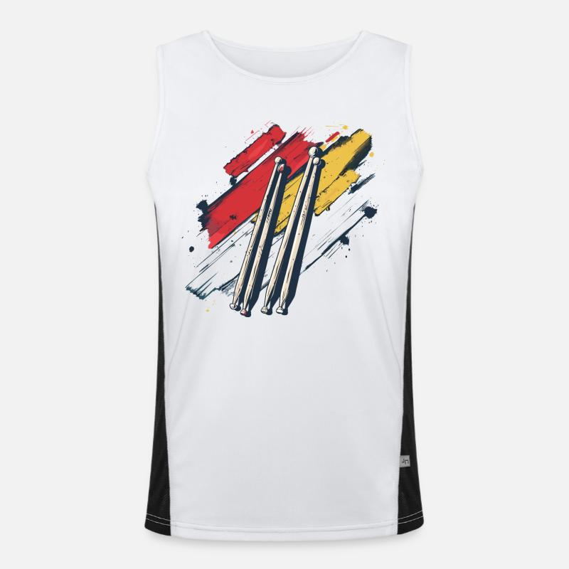 Schlagzeugstöcke Grafik Funktionelles Kontrast-Tank Top für Männer 