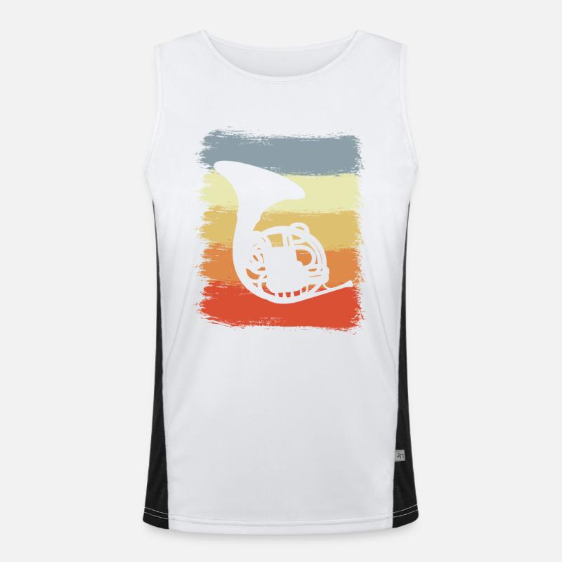 Retro Waldhorn Funktionelles Kontrast-Tank Top für Männer 
