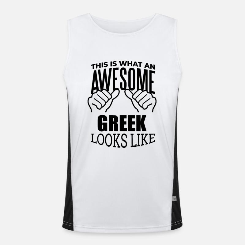 Greece Men's Functional Contrast Tank Top 