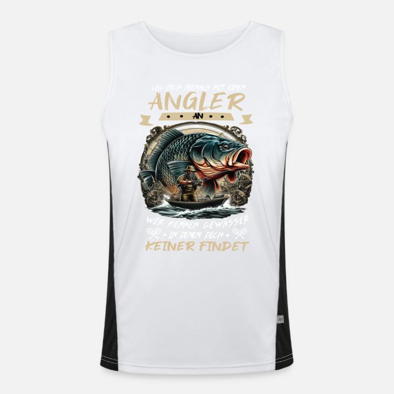 Never mess with a fisherman! Men's Functional Contrast Tank Top 