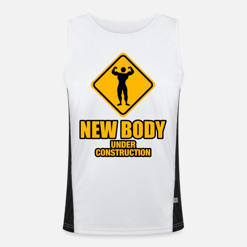 new body under construction Funktionelles Kontrast-Tank Top für Männer 