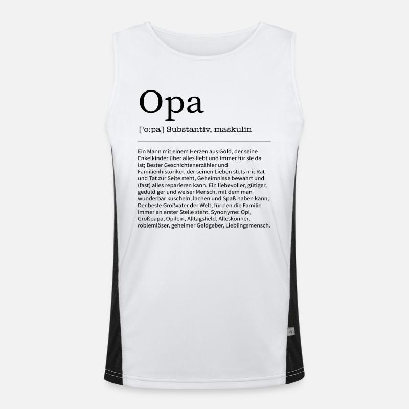 Opa Großvater Danke Spruch Definition Geschenkidee Funktionelles Kontrast-Tank Top für Männer 