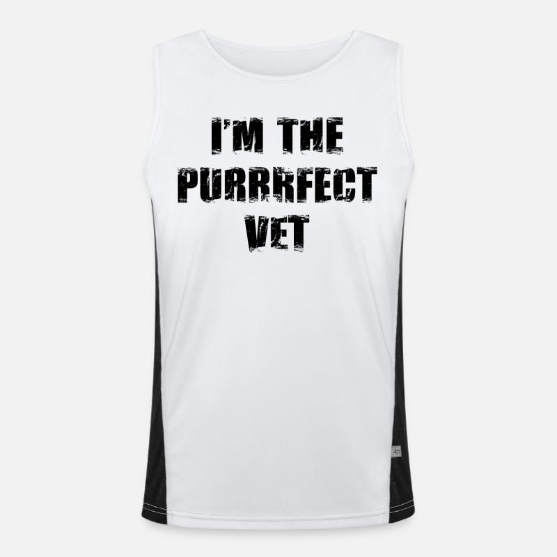 Tierarzt Spruch Funktionelles Kontrast-Tank Top für Männer 