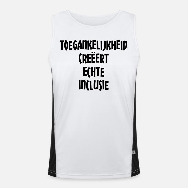 Accessibility creates true inclusion # - Men's Functional Contrast Tank Top  - white/black