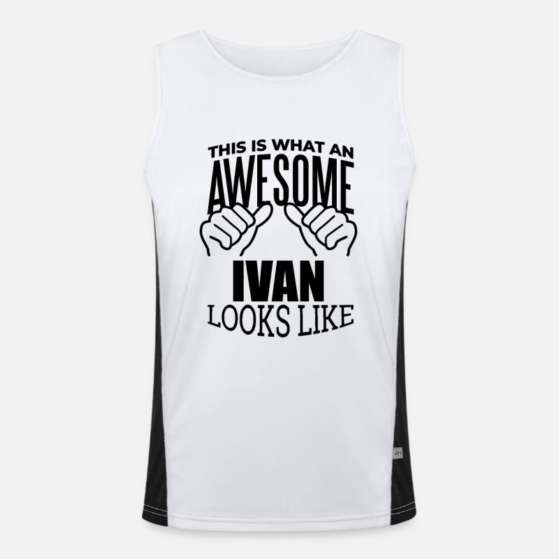 Ivan - Men's Functional Contrast Tank Top  - white/black