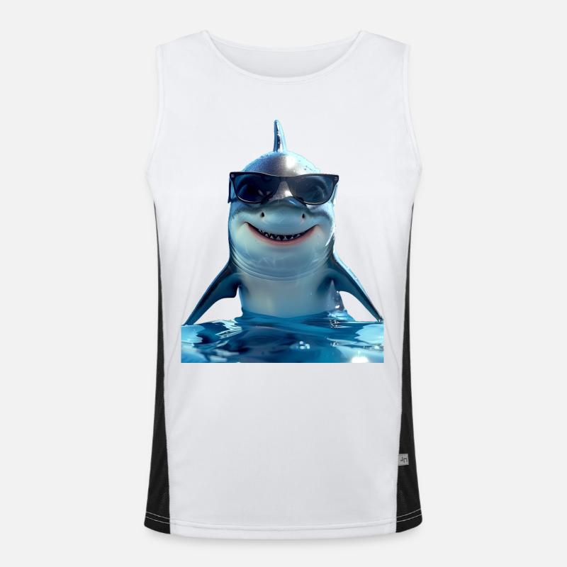 Requin Requin Requin Tigre Requin Requin Gris Grand Requin Blanc Débardeur respirant contrasté Homme 