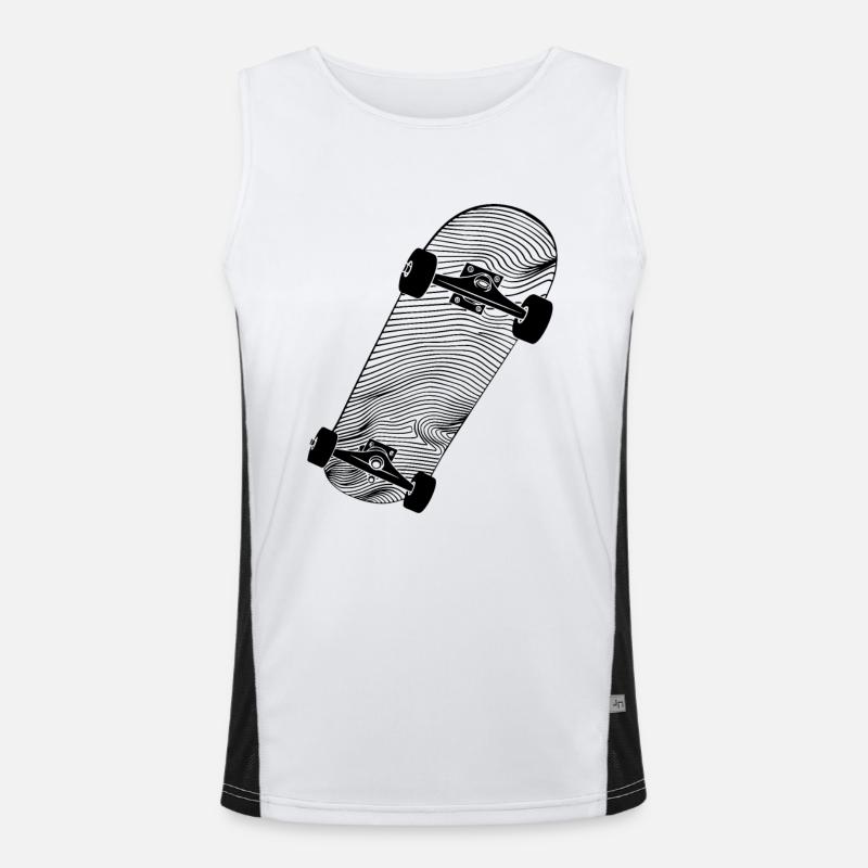 Dessin de skateboard Débardeur respirant contrasté Homme 