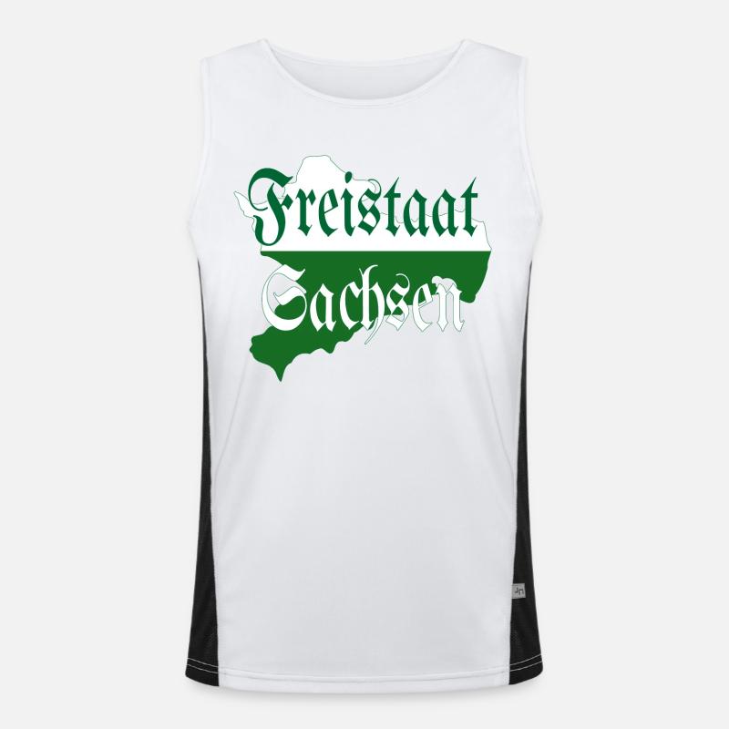 État libre de Saxe vert blanc Débardeur respirant contrasté Homme 