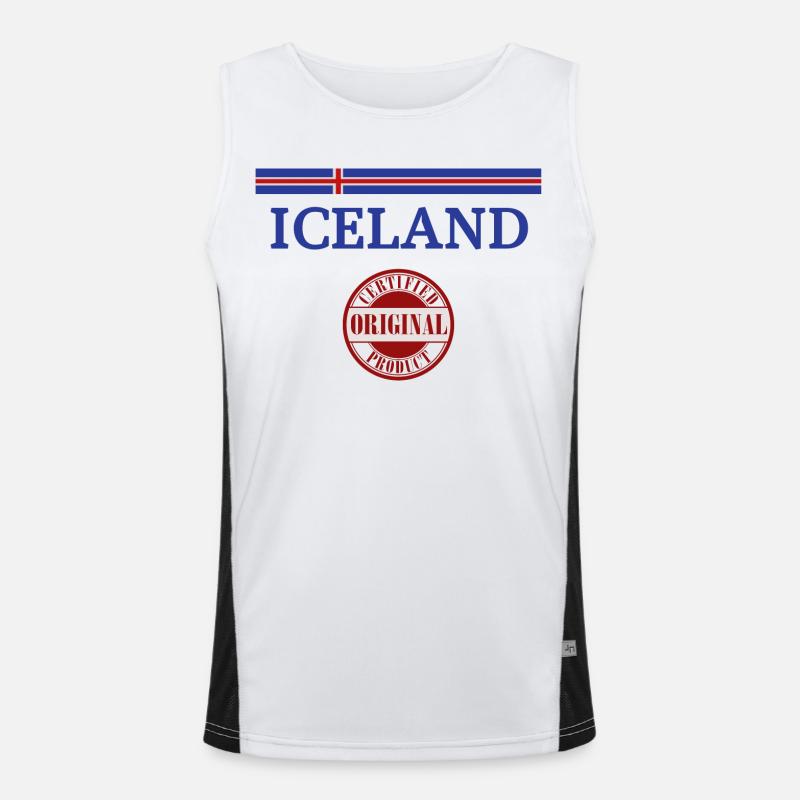 Drapeau de l’Islande, fierté islandaise Débardeur respirant contrasté Homme 