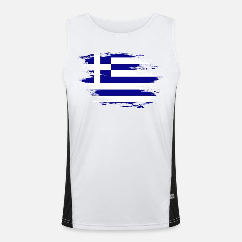 Drapeau de la Grèce utilisé design Débardeur respirant contrasté Homme 