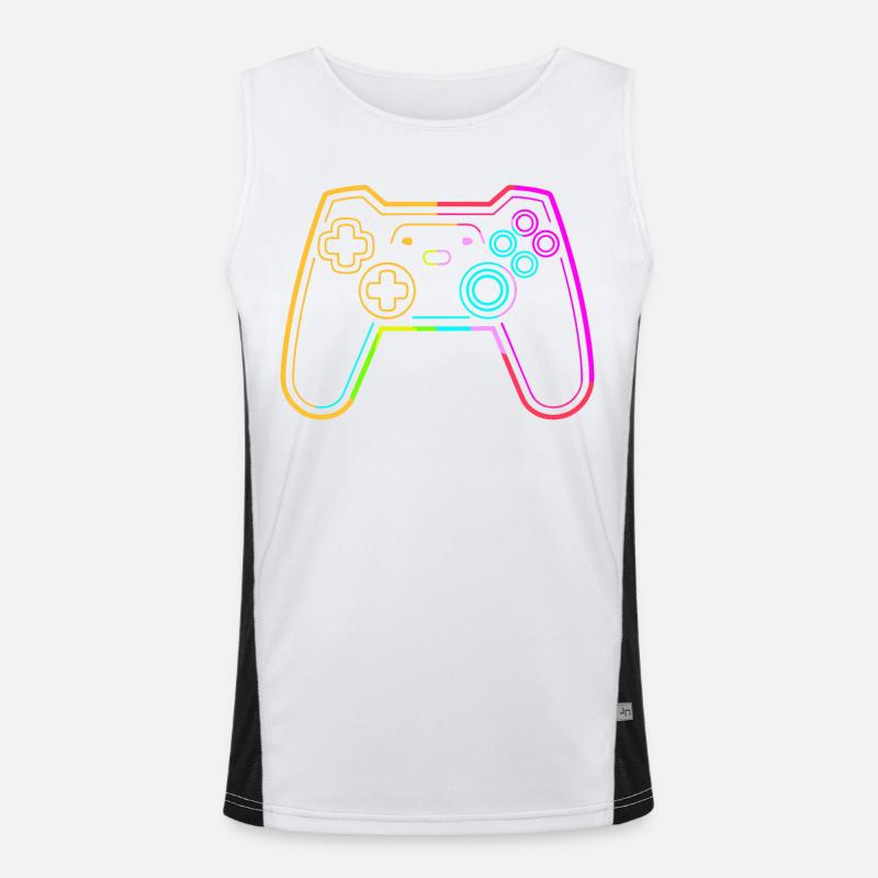 Video Games Sketch - Men's Functional Contrast Tank Top  - white/black