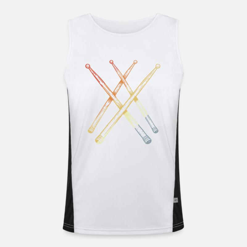Retro Drumsticks Sketch Men's Functional Contrast Tank Top 