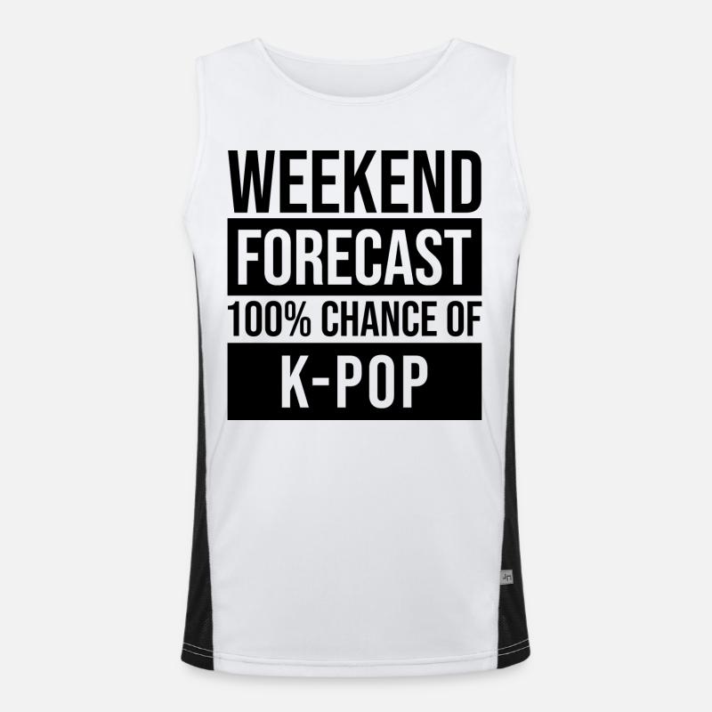 k pop - Funktionel kontrast tanktop til herrer  - hvid/sort