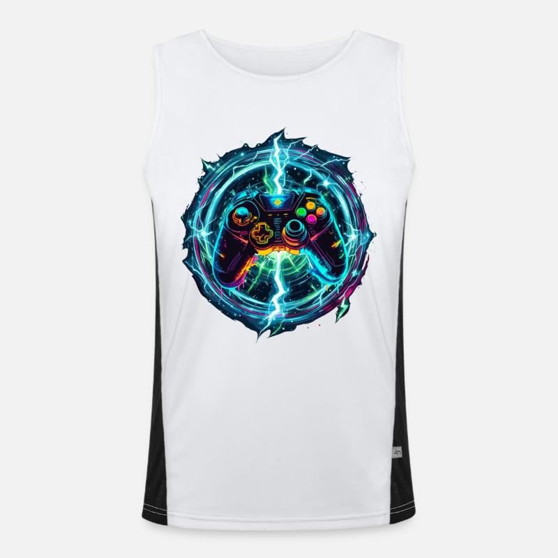Galactic Gaming Controller - Men's Functional Contrast Tank Top  - white/black