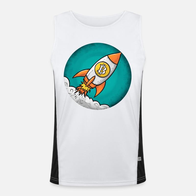 Fusée crypto : Bitcoin sur la lune ! Débardeur respirant contrasté Homme 