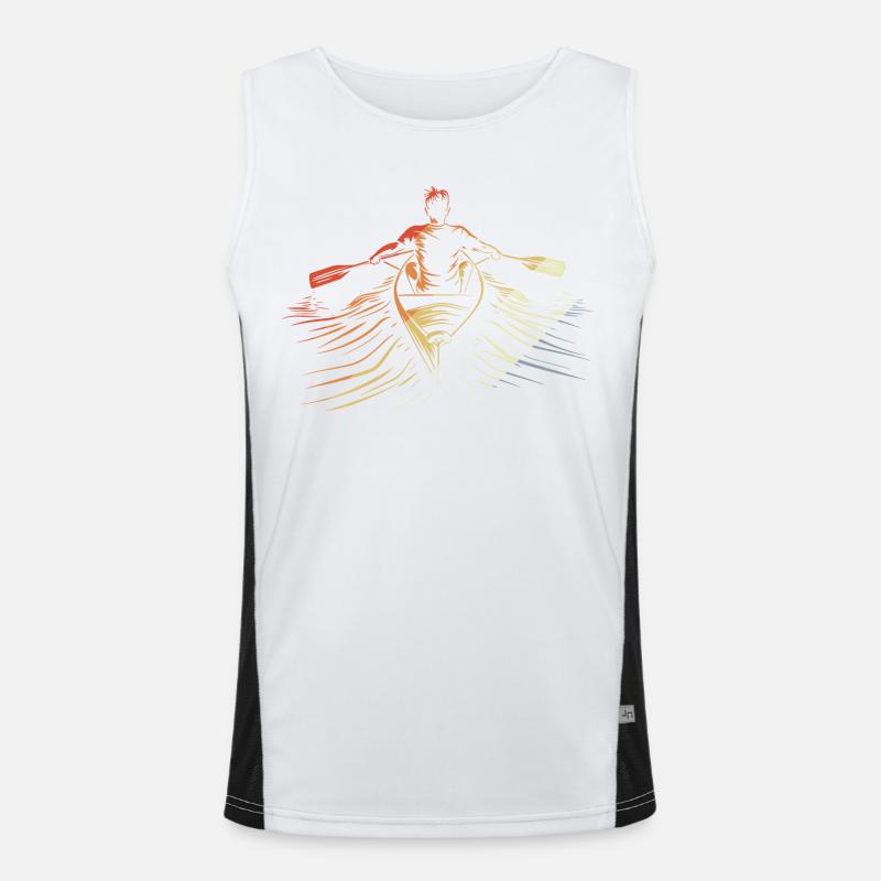 90s Rowing Drawing Men's Functional Contrast Tank Top 