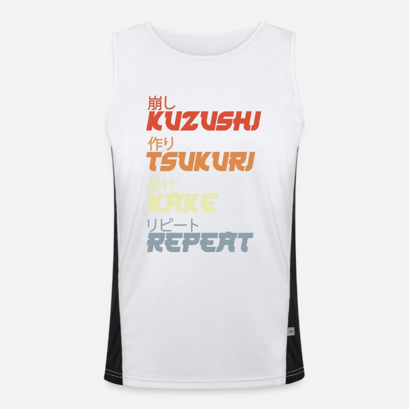 Judo Throwing Techniques - Men's Functional Contrast Tank Top  - white/black