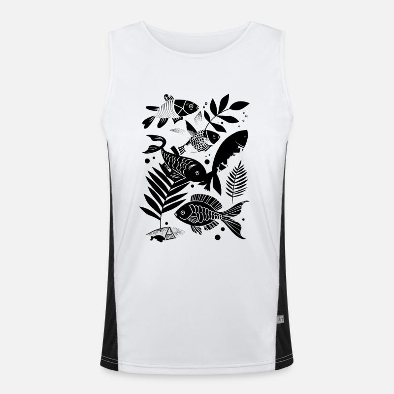 Fishing Comic Men's Functional Contrast Tank Top 