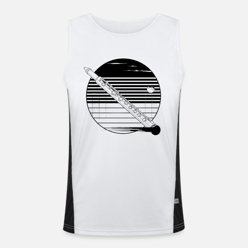 Flute Sketch Men's Functional Contrast Tank Top 
