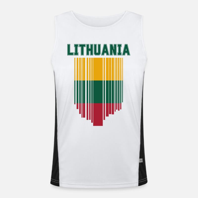 Litauische Flagge, Litauischer Stolz Funktionelles Kontrast-Tank Top für Männer 