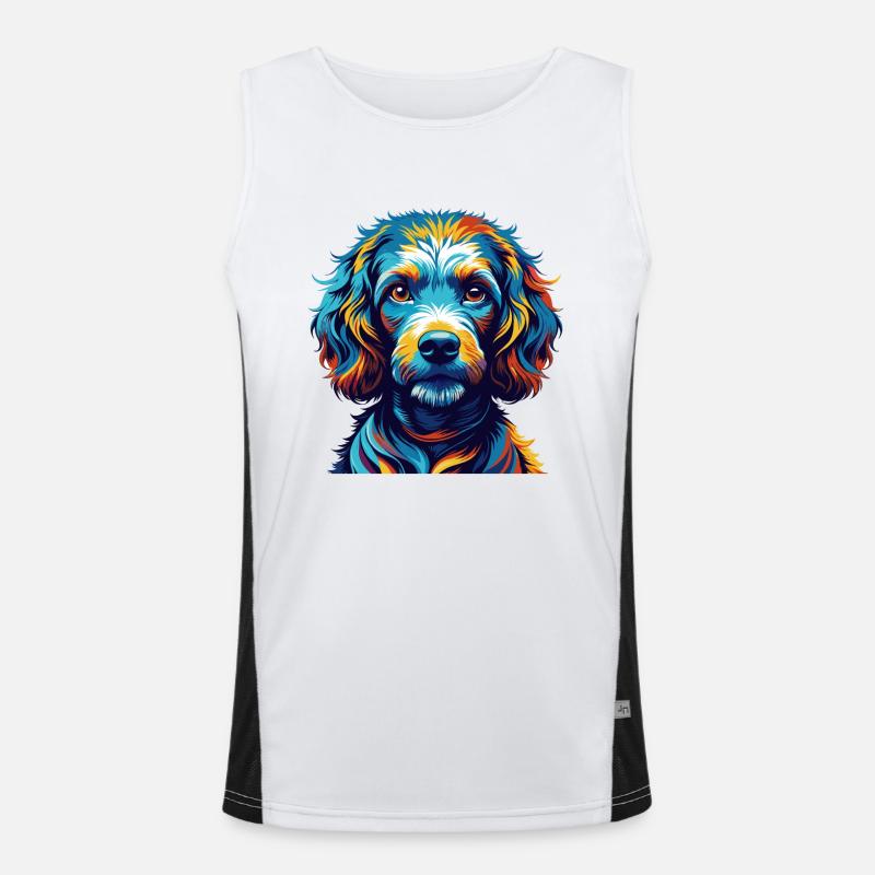 Corniche Corde Chien Race Coloré Dessin Animé Kawaii Débardeur respirant contrasté Homme 