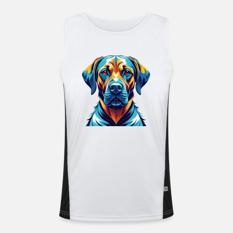 Rhodesian Ridgeback Chien Race Dessin animé Kawaii Débardeur respirant contrasté Homme 