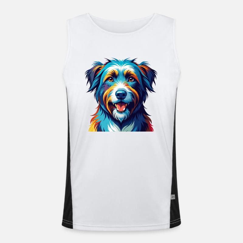 Pyrenäenschäferhund Hunderasse Karikatur Kawaii Funktionelles Kontrast-Tank Top für Männer 