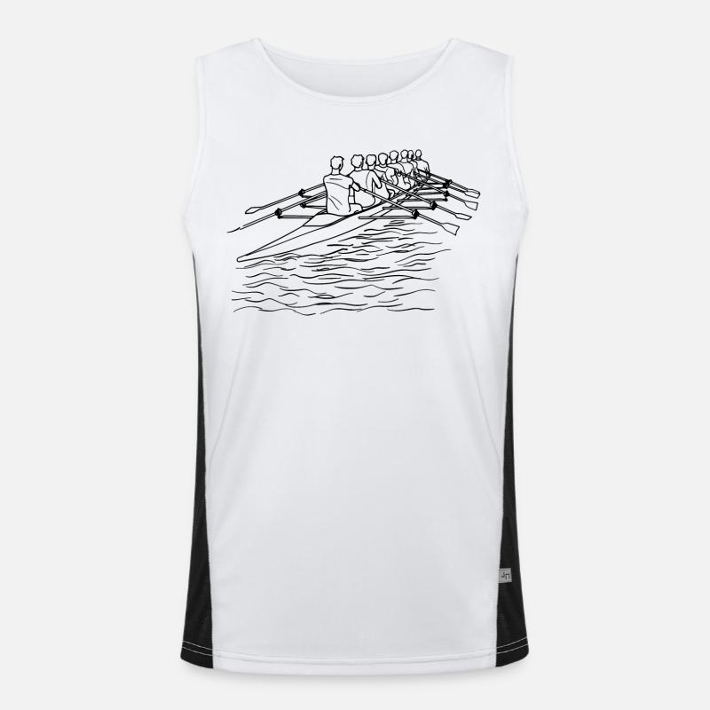 Rowing Team Line Art Men's Functional Contrast Tank Top 