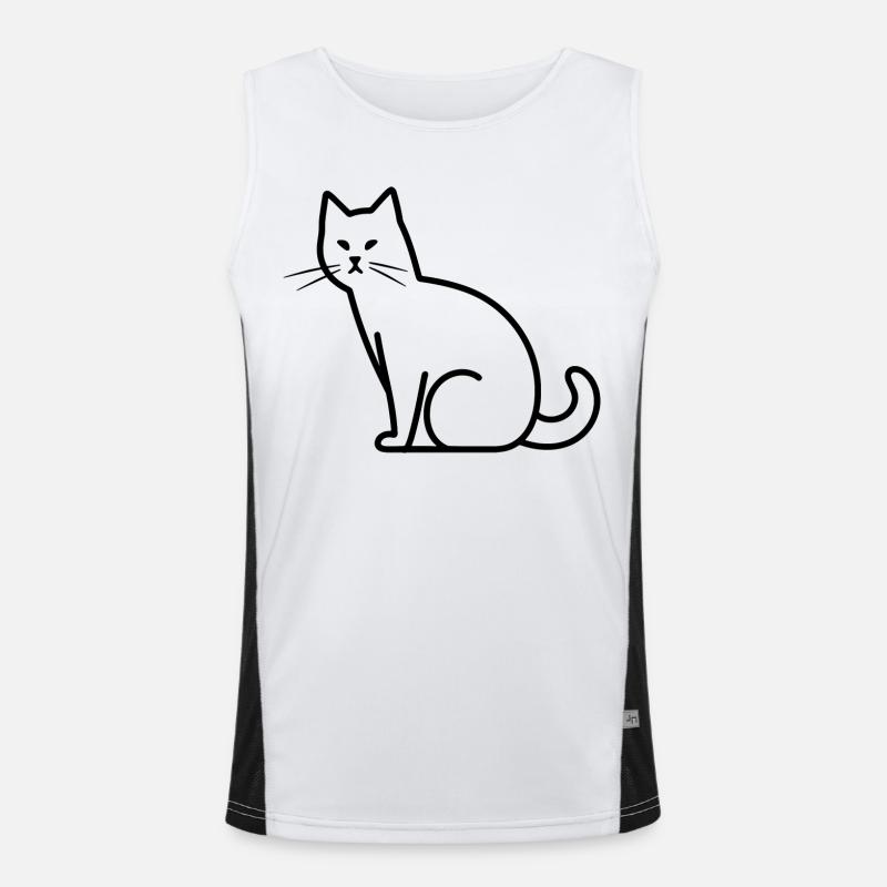 Dessin de chat Débardeur respirant contrasté Homme 