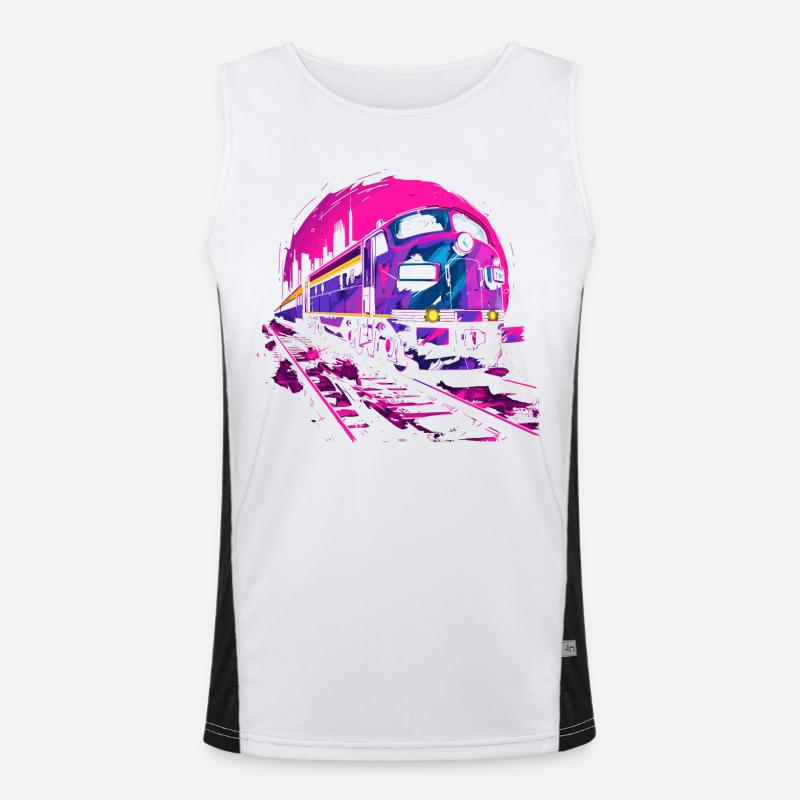 Retrowave Railway Men's Functional Contrast Tank Top 