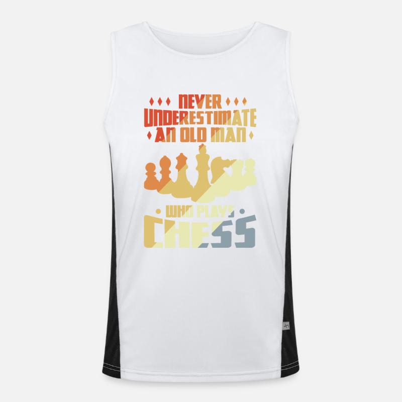 Schach Opa Funktionelles Kontrast-Tank Top für Männer 