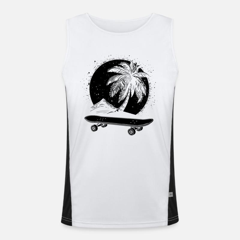 Skateboarding - Men's Functional Contrast Tank Top  - white/black