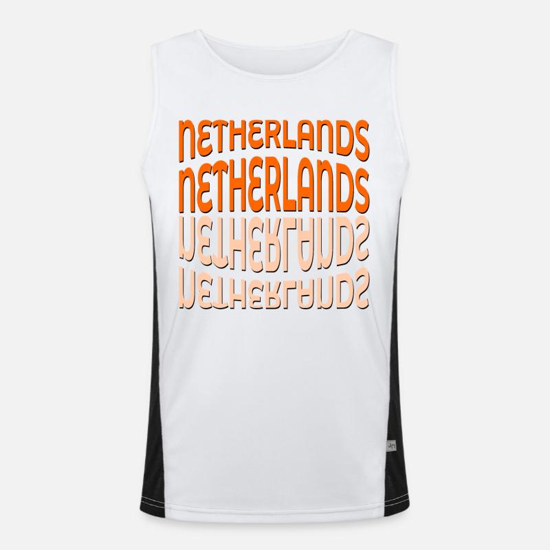 LETTERING NETHERLANDS HOLLAND Men's Functional Contrast Tank Top 