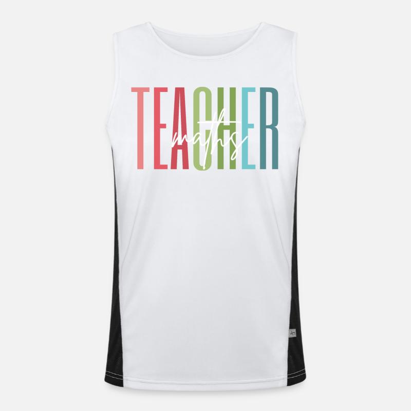 Math Teacher Math Teacher Gift - Men's Functional Contrast Tank Top - white/black