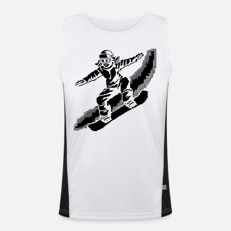 Snowboarder Pixel Art Men's Functional Contrast Tank Top 