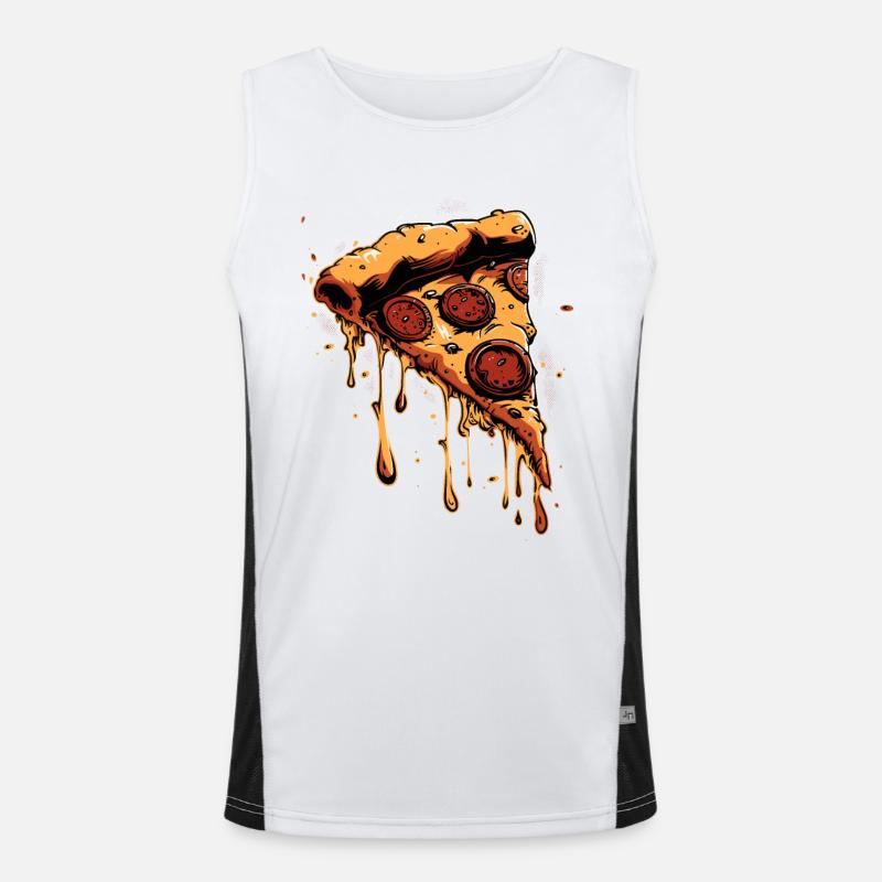 Pizza Slice Graphic Men's Functional Contrast Tank Top 