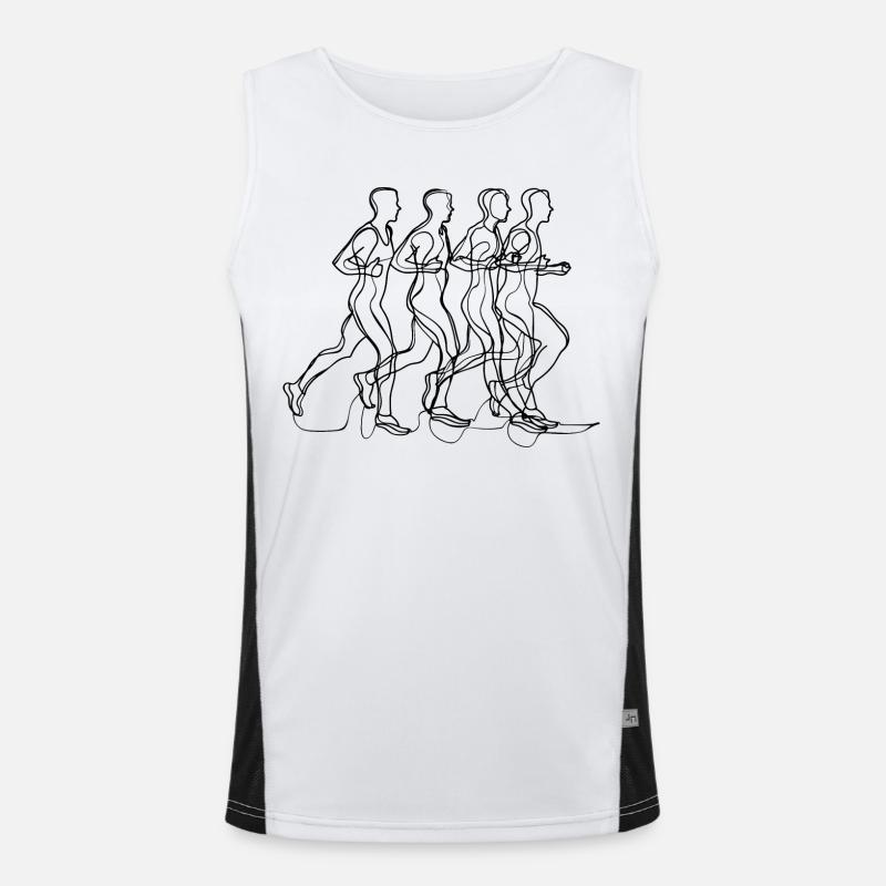 Runner Drawing Men's Functional Contrast Tank Top 
