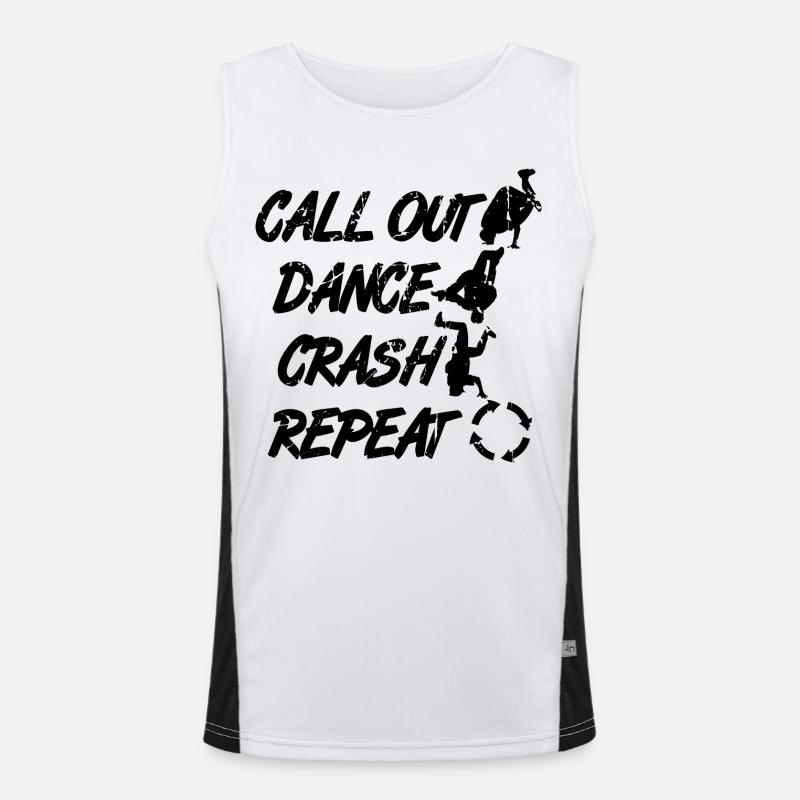Call Out Dance Crash Repeat Funktionelles Kontrast-Tank Top für Männer 